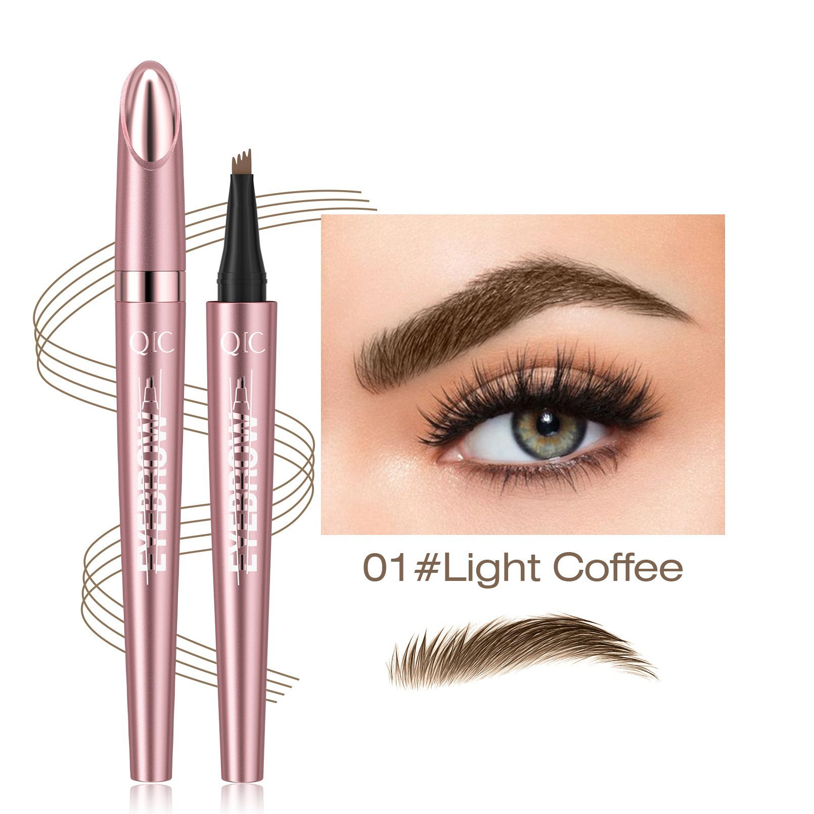 Waterproof And Smooth Not Smudge Four-fork Liquid Eyebrow Pencil - Image 3