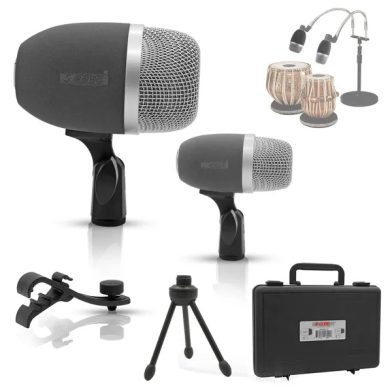 5 Core Tabla Mic Indian Instrument Microphone Set For Bayan & Dayan Dholak Uni-Directional Mridangam Mic For Recording Live Stage Temple & Classroom - TABLA MIC 2XP