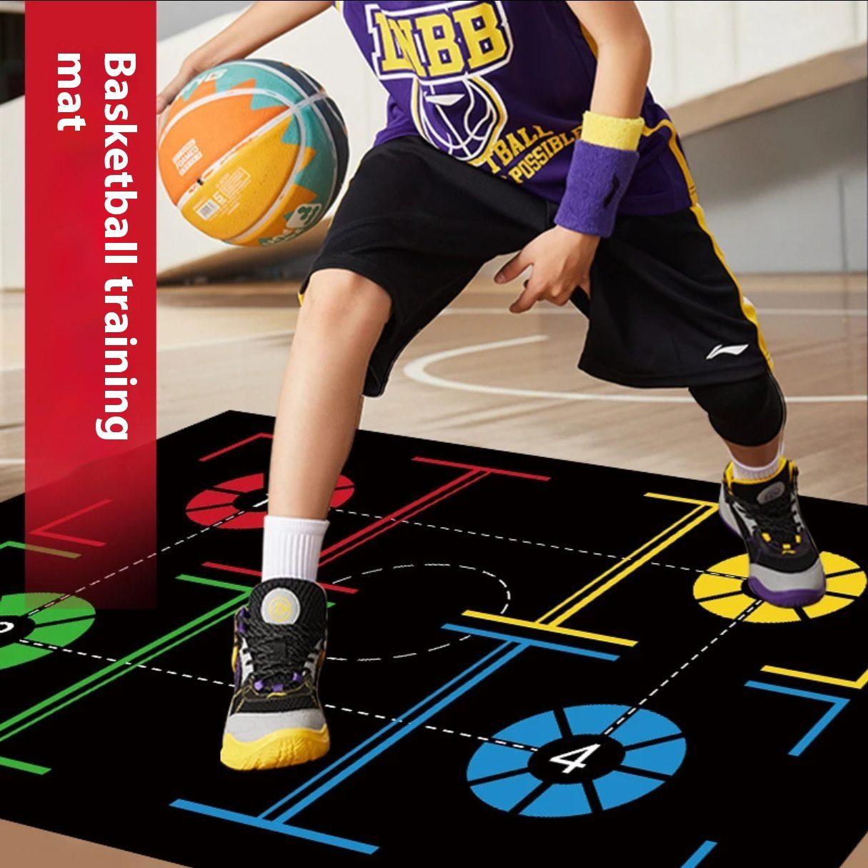 Basketball Training Mat Indoor Step Positioning Step Point Control Ball Step Mat Indoor Ball Control Training Dribbling Drill Thickening - Image 2
