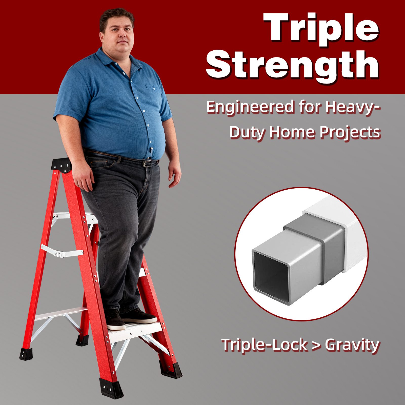 Fiberglass Insulating Ladder, Folding Step Ladder For Safe Electrical Work - Image 2