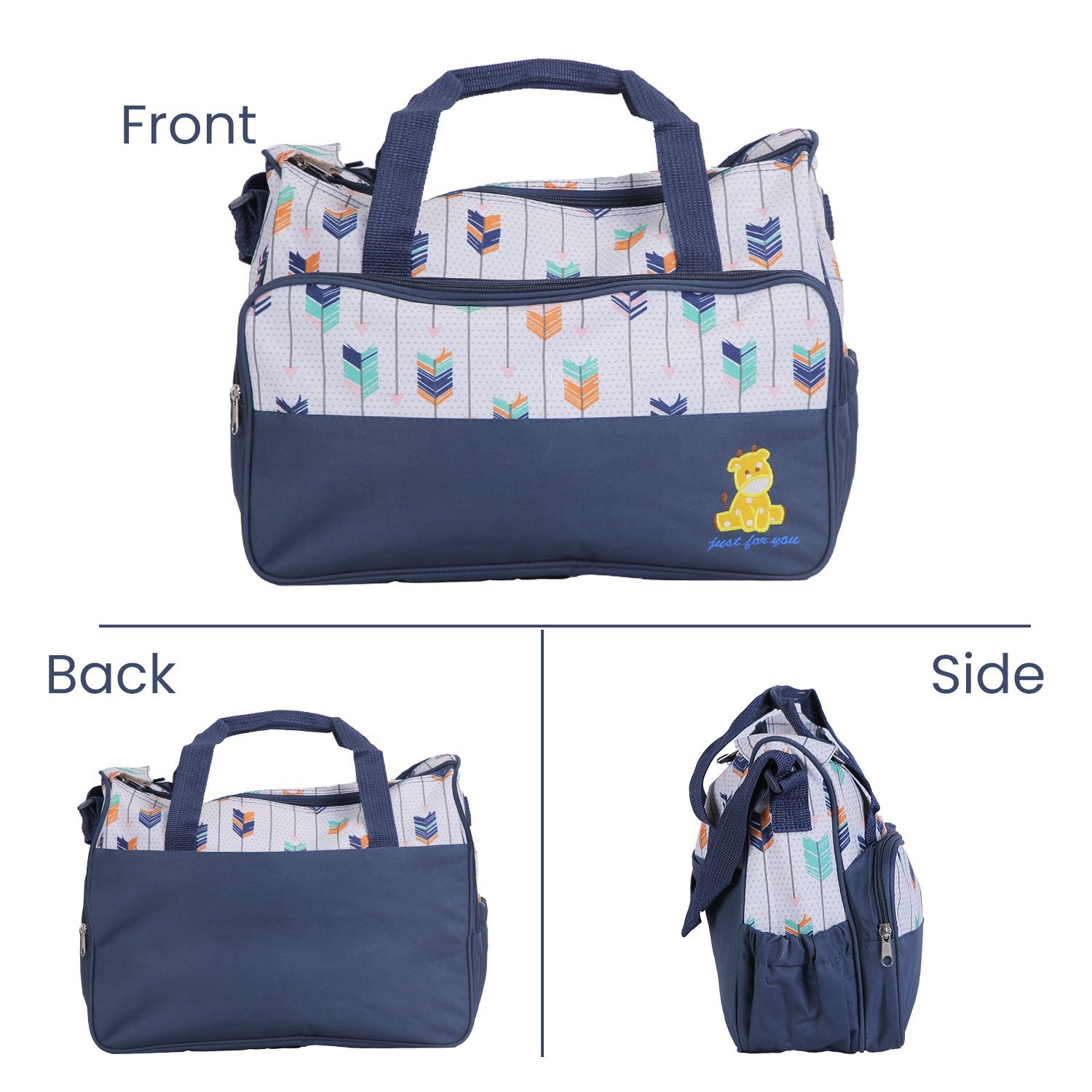 5Pcs Baby Nappy Diaper Bags Set Mummy Diaper Handbags With Diaper Pad Food Bag Bottle Bag Travel Tote Bags For Mom Dad - Image 6