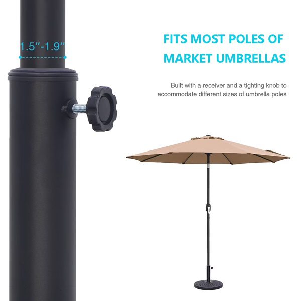 26.5 Lbs Outdoor Patio Market Umbrella Base, Patio Umbrella Stand For Yard Garden Poolside In Black Shipment From Walmart - Image 3