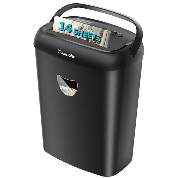 Paper Shredder, 14 Sheet Cross Cut, 6.6 Gallon Basket, P-4 Security Level, 3 Mode Design - Jam Proof Heavy Duty Shredder For Home And Office