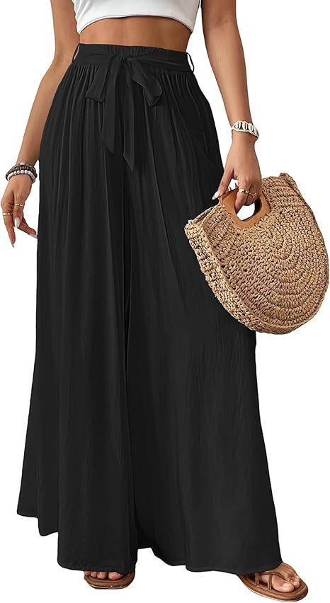 Womens Flowing Floral Wide-Leg Pants - Image 2
