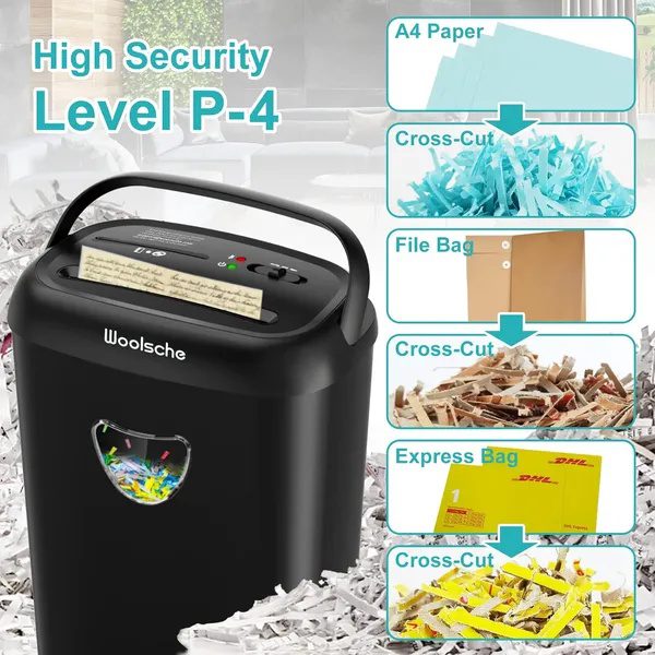 Paper Shredder, 14 Sheet Cross Cut, 6.6 Gallon Basket, P-4 Security Level, 3 Mode Design - Jam Proof Heavy Duty Shredder For Home And Office - Image 2