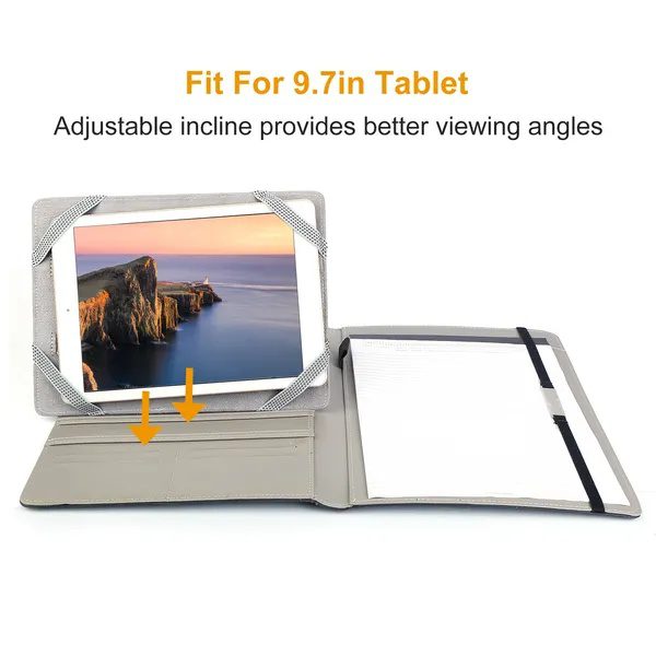 Organizer Case For 9.7in Tablet PC Business Tablet Portfolio With A5 Notepad Paper Pad Card Holder - Image 3