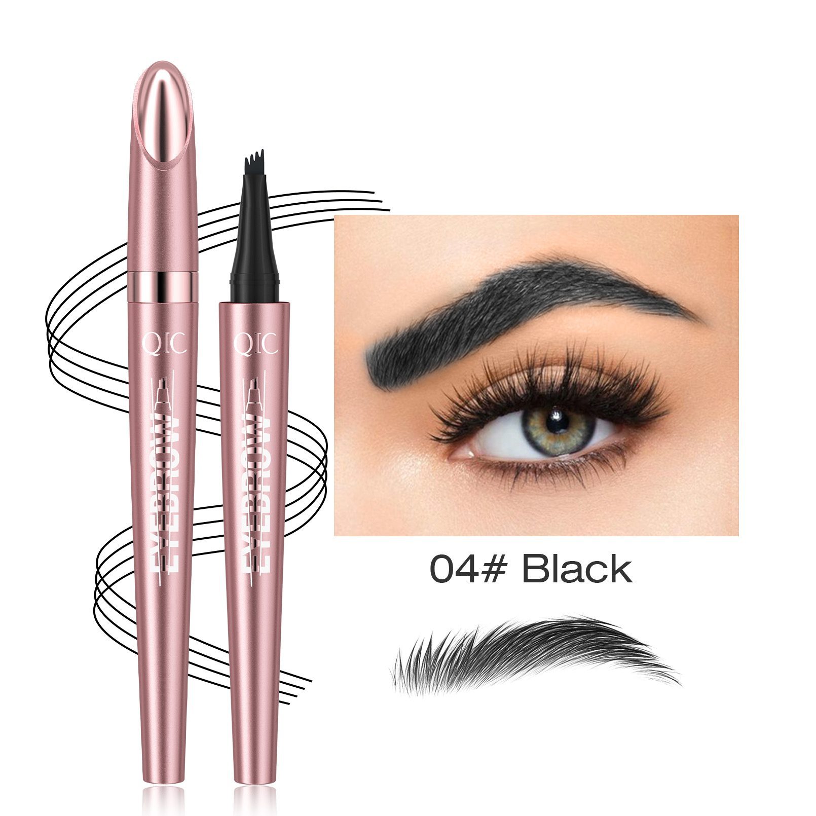 Waterproof And Smooth Not Smudge Four-fork Liquid Eyebrow Pencil - Image 5