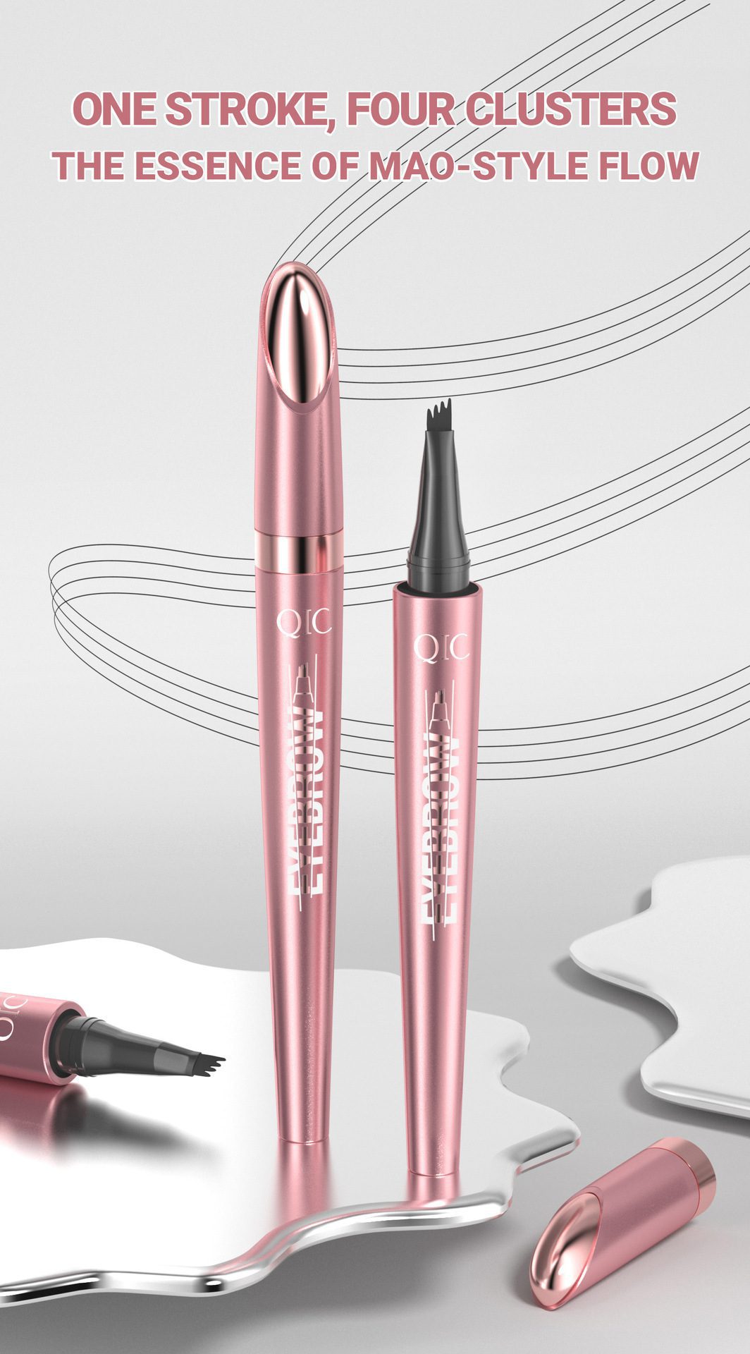Waterproof And Smooth Not Smudge Four-fork Liquid Eyebrow Pencil - Image 7