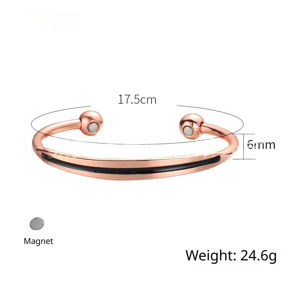 Vintage Red Copper Magnetic Therapy Open-End Bracelet - Image 2