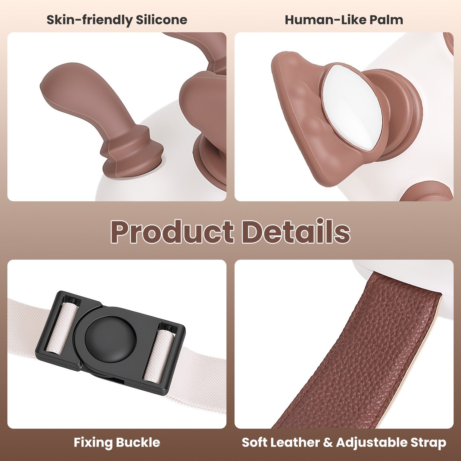 1Pc Human Like Neck Massager With Heat Cordless Neck Massager For Pain Relief Deep Tissue Shiatsu Massager For For Neck Shoulders Back Legs - Image 8
