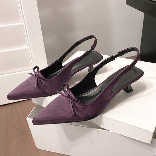 Arrival Fashionable Minimalist Pointed-toe High-heeled Sandals With A Bow On The Toe - Image 7
