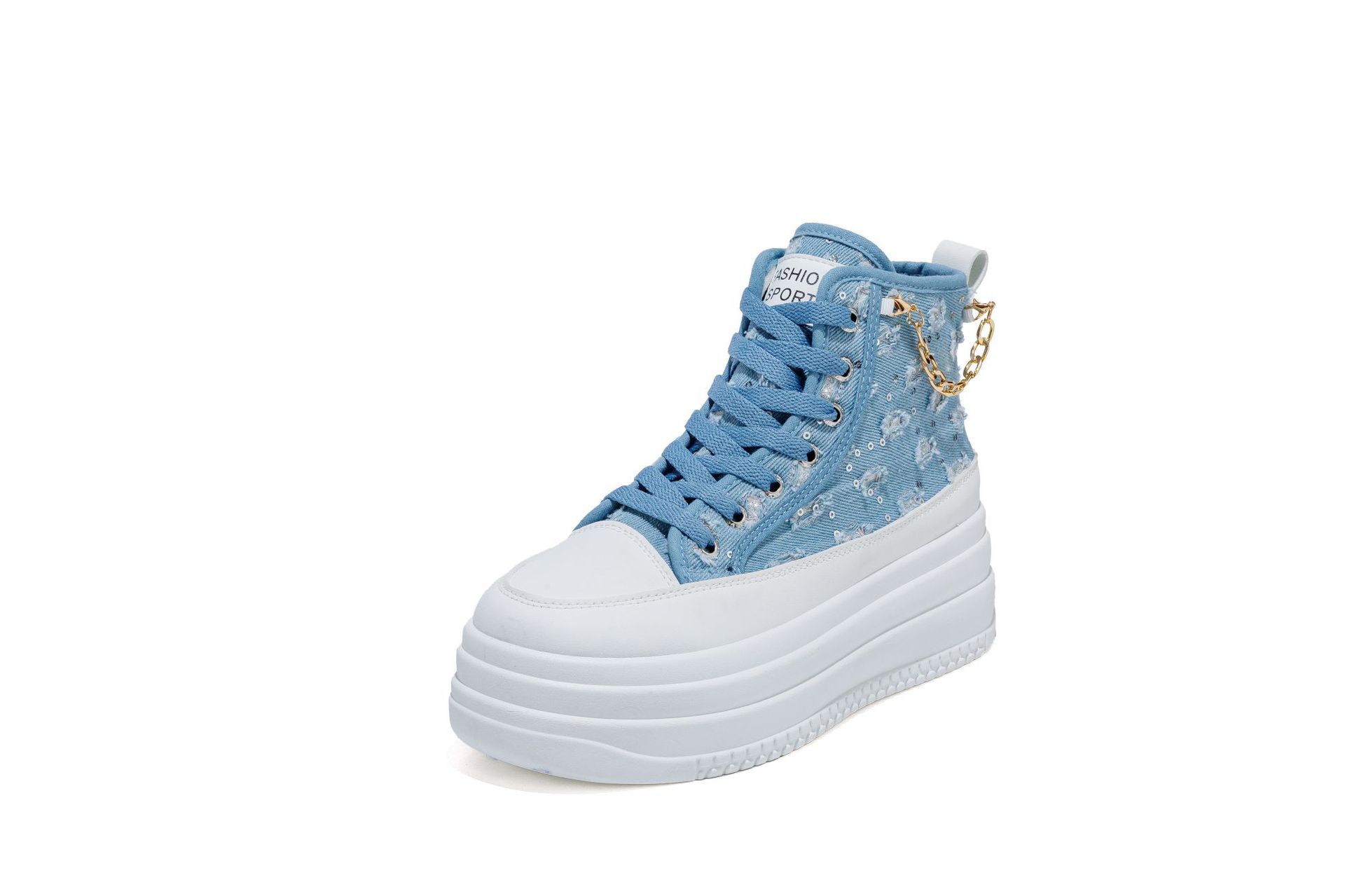 Denim Fashion Womens Casual Chain-Strap Shoes - Image 8