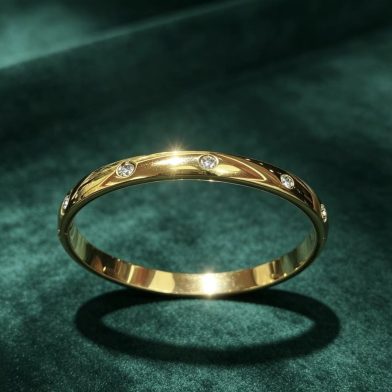 Zircon Plain Ring Bracelet Womens Jewelry