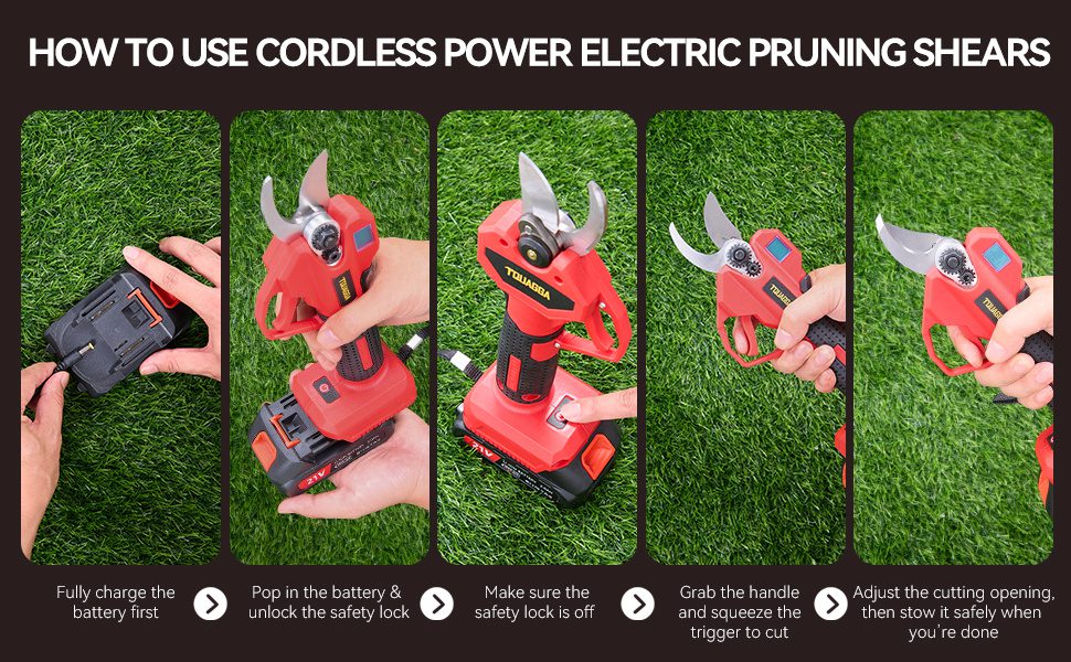 Upgraded Electric Pruning Shears 1.2 Inch Cutting Diameter Cordless Power Pruner With LCD Display - Image 7