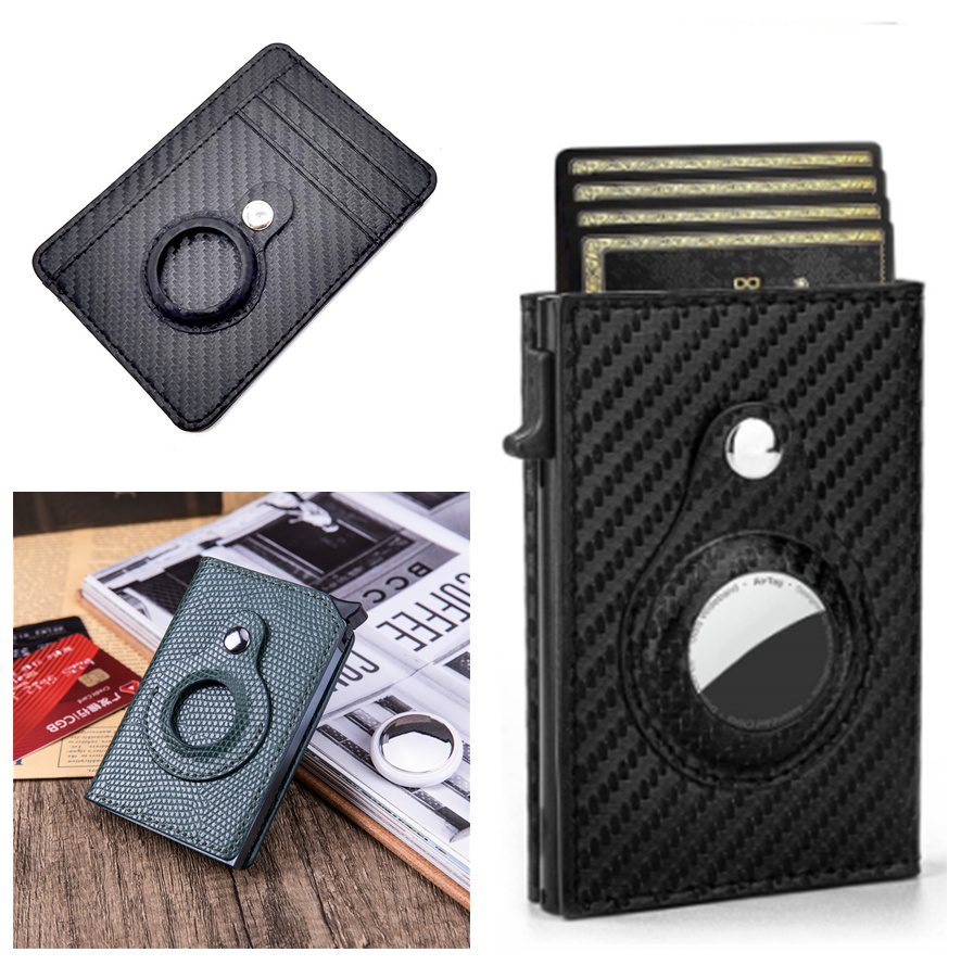 Rfid Card Holder Men Wallets Money Bag Male Black Short Purse Small Leather Slim Wallets Mini Wallets For Airtag Air Tag - Image 2