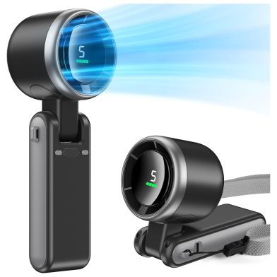 3 IN 1 Portable Handheld Turbo Fan, 5 Gear Wind,5000mAh Battery Operated