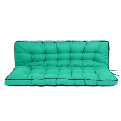 Outdoor Swing Cushions 55 Inch,Waterproof 4in Thick Porch Swing Cushion Replacement With Backrest And Ties,Comfortable 2-3 Seat Pation Swing Pad For Backyard,Garden,Lawn,Outdoor Furniture Blue