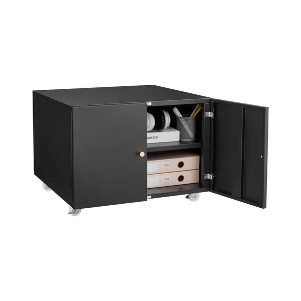 Office Furniture Copier Cabinet BLACK 2 Door Steel Copier Stand Mobile Pedestal File Printer Stand-Does Not Support Self Pick Up - Image 5