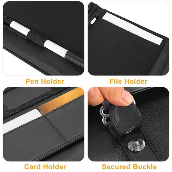 Padfolio Portfolio Folder Business Document Organizer PU Leather Padfolio Holder Case - Image 5