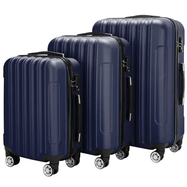 3-in-1 Multifunctional Large Capacity Traveling Storage Suitcase Luggage Set Navy Blue - Image 4