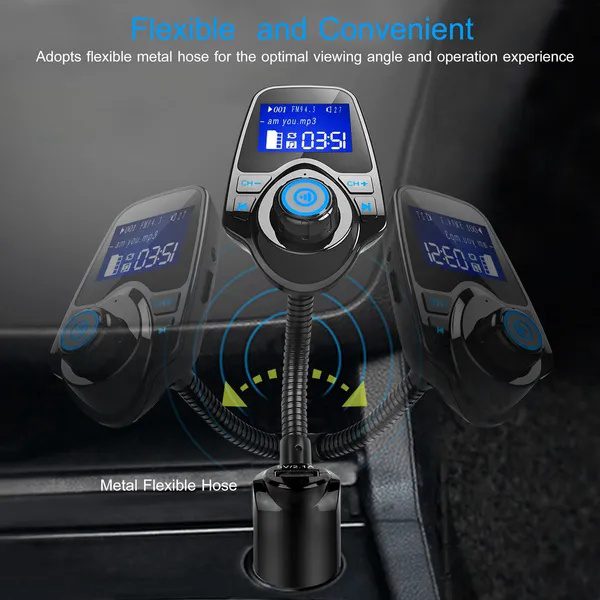 Car Wireless FM Transmitter Fast USB Charge Hands-free Call Car MP3 Player AUX Input - Image 5