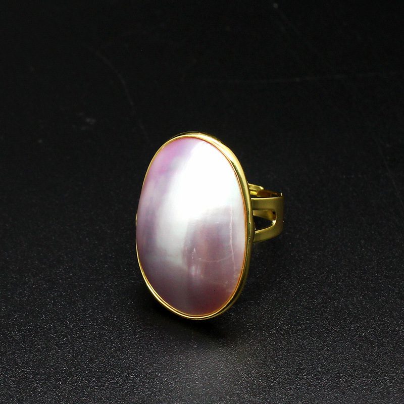 Seawater Starry Sky Blue Mabe Pearl Ring - Image 6