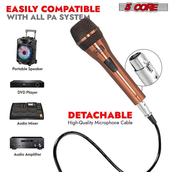 5Core XLR Microphone Dynamic Mic Karaoke Singing Studio Microfono Handheld Mics - Image 4