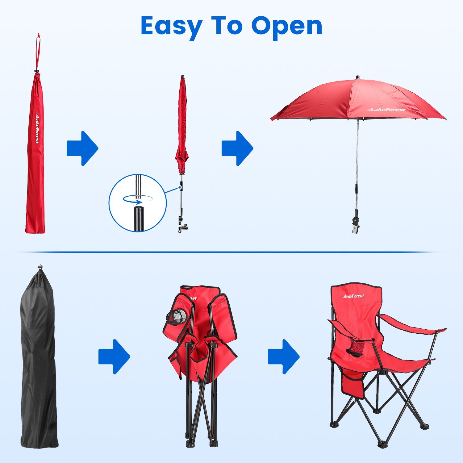 1Pc Camping Chair With Umbrella Lightweight Foldable Outdoor Chair With Cup Holder Detachable Sun Canopy Carrying Bag 330LBS Max Load For Beach Picnic Travel Concert Outdoor Activities - Image 4