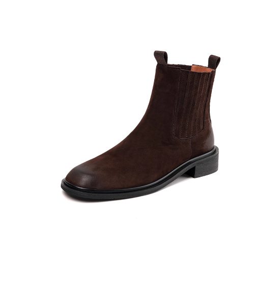 Women's Genuine Leather Retro British Style Chelsea Boots - Image 2