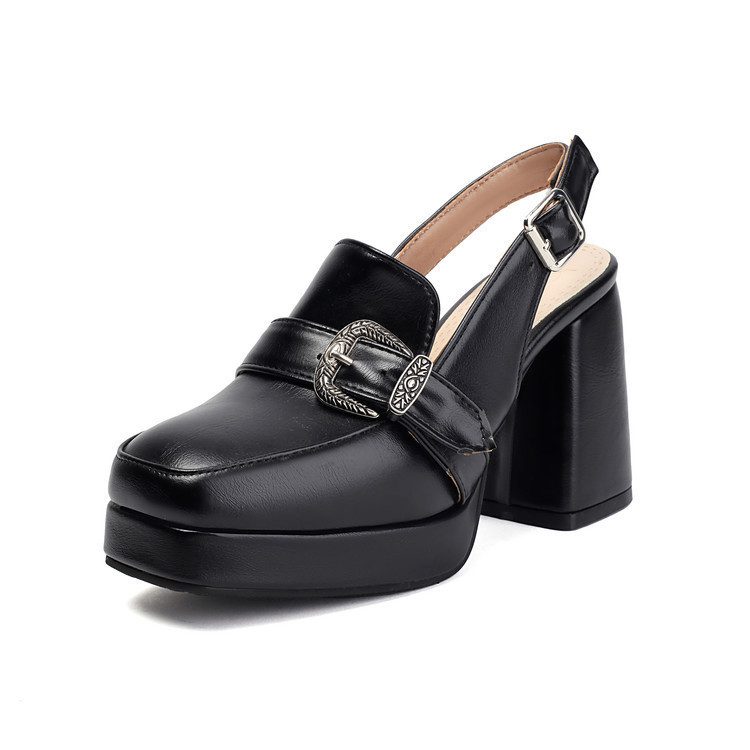 Square-clip Single-strap Preppy-style Womens Shoes - Image 6