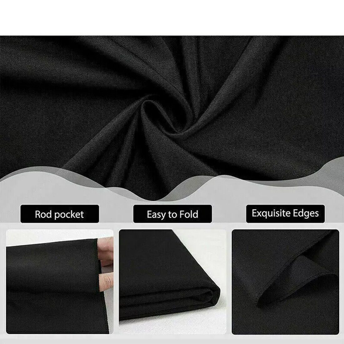 خلفية تصوير فوتوغرافي من القماش، شاشة خلفية للصور والاستوديو 2X3M، لون أسود UK-Black Style - الصورة 3