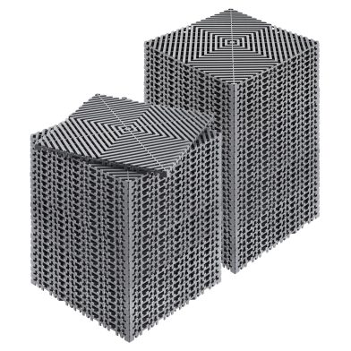 Interlocking Drainage Mat, 12” X 12” Modular Interlocking Cushion, 55 Pcs Splicing Drainage Mats, Non-Slip Gray PP Drainage Floor Tile And Shower Mat, For Garage, Garden, Kitchen & Outdoor