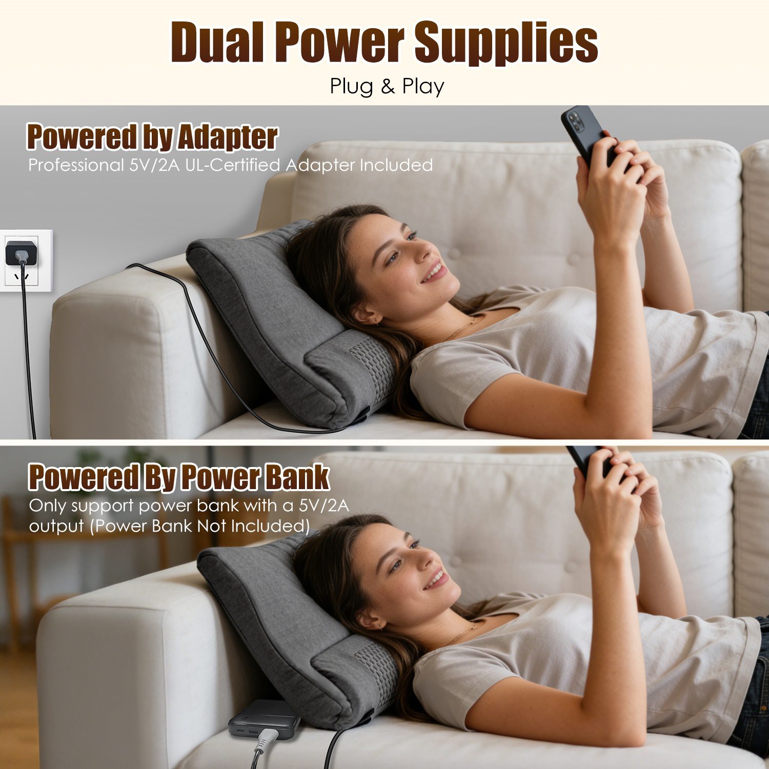 Neck Massager Pillow Ergonomic Massager Memory Foam Pillow With 3-Level Heating 3-Intensity Vibration 30Min Timer For Neck Back Shoulder Pain Relief - Image 6