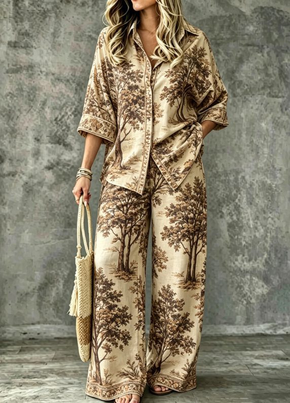 SpringSummer Digital-Print Shirt And Pants Set - Image 4