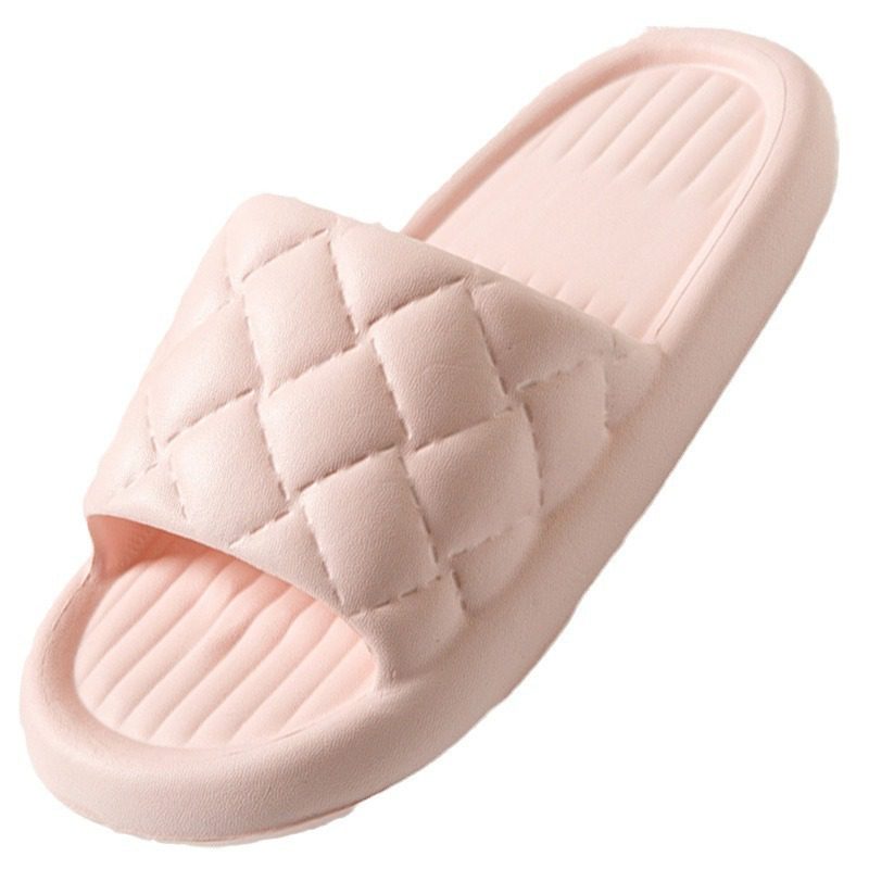New Rhombus Home Slippers Summer Non-slip Floor Bathroom Slipper Lightweight Simple House Shoes For Women Men - Image 6