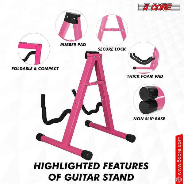 5 Core Guitar Stand A Shape Foam Arm Rubber Pad For Acoustic Electric Bass - Image 3