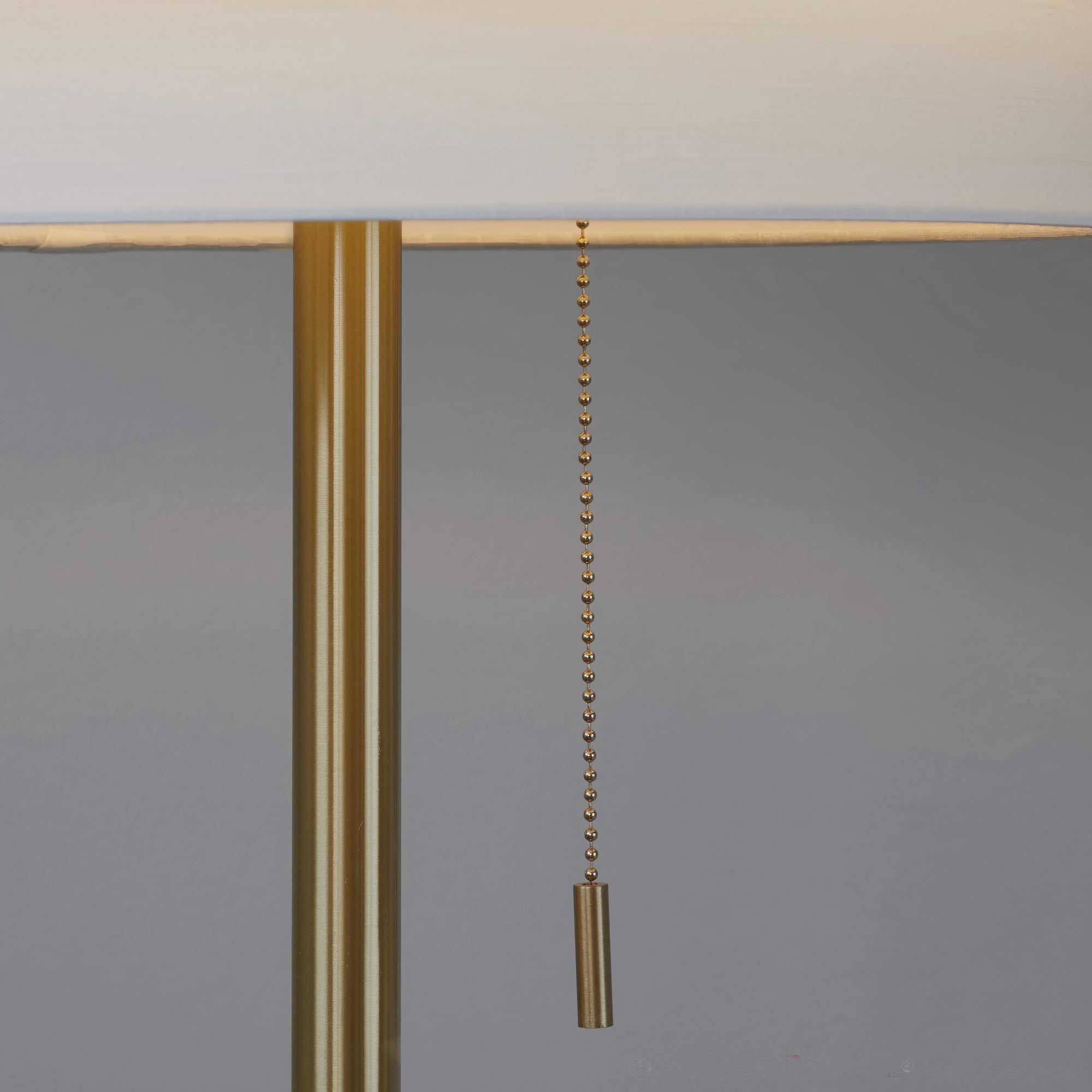 Tier 64inch Contemporary Metal Floor Lamp In Gold Metal With Off-White Linen Shade - Image 5