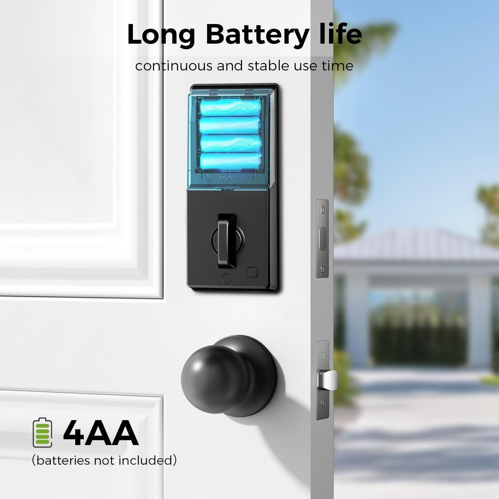 Keyless Entry Door Lock With Handle App-Controlled Front Door Lock Set With Keypad Auto-Lock & One-Touch Locking Anti-Peep Code Feature Easy Installation - Image 2