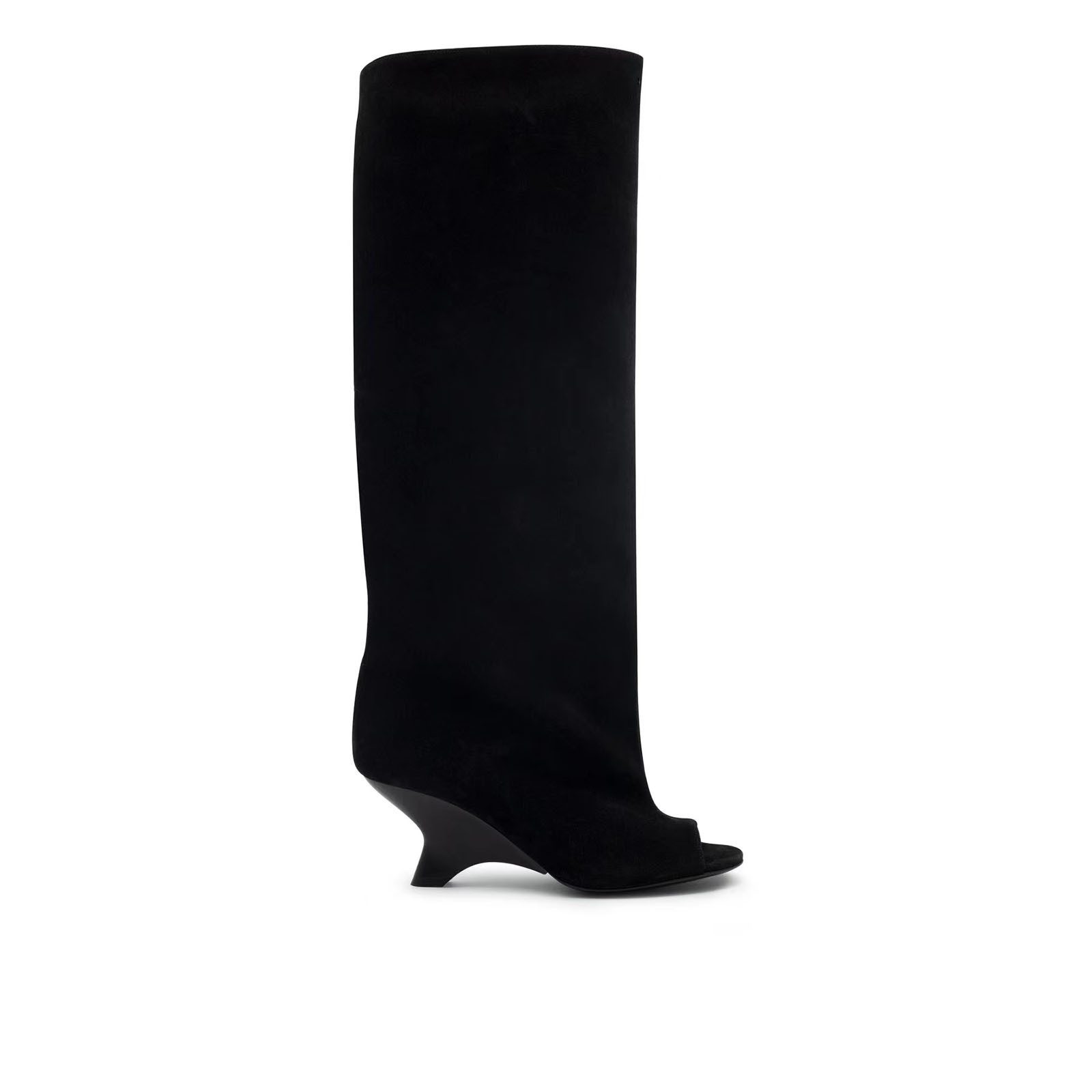 Women's Peep Toe Wedge Suede High Heel Party Banquet Sandal Boots - Image 8