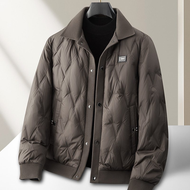High-grade Knitted Lapel Lightweight Down Coat Men - Image 7