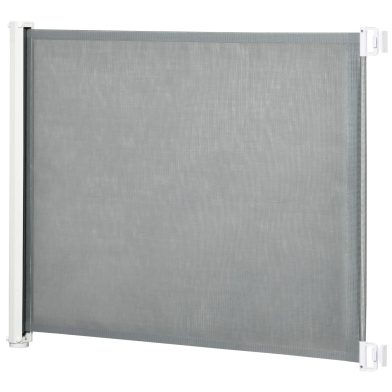 Retractable Pet Safety Barrier Gate, Flexible and Extensible for Stairways Doorways Hallways, Grey