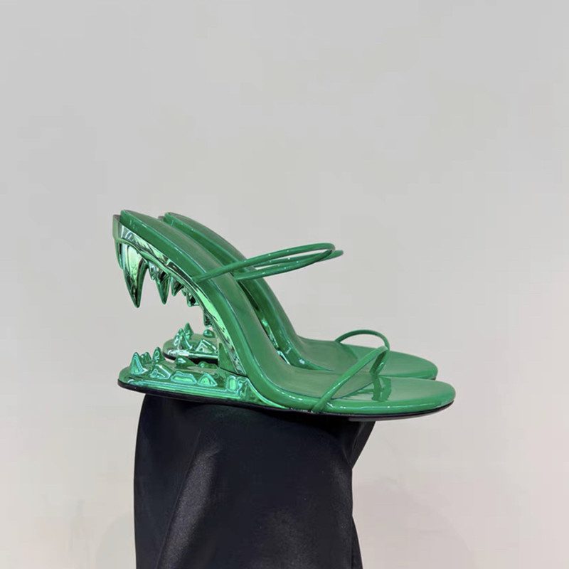 Metal High Heeled Fangs Sandals - Image 3