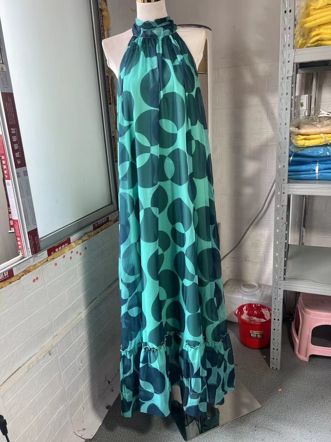 Back Beach Chiffon Vacation Print Dress - Image 8