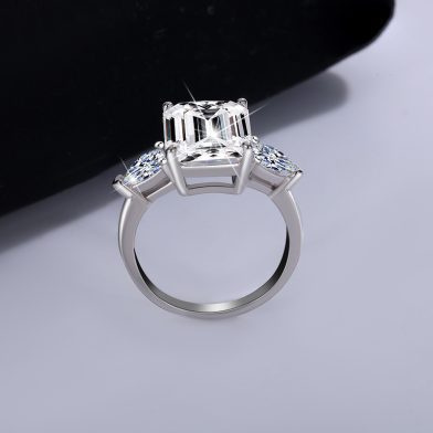S925 Silver Moissanite Round-Cut Ring
