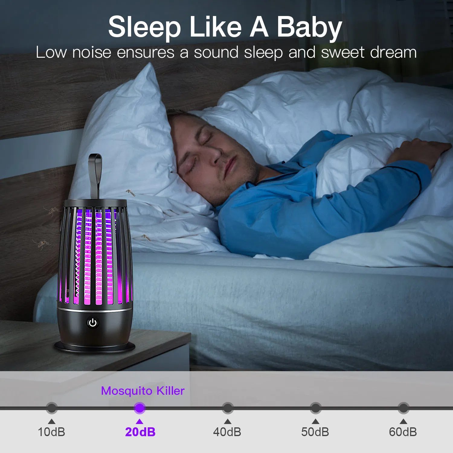 Rechargeable Mosquito Killer Lamp Bug Zapper with Night Light Strap Mosquito Catcher with Max 1615Square Feet Range UV Light for Indoor Outdoor - Image 6