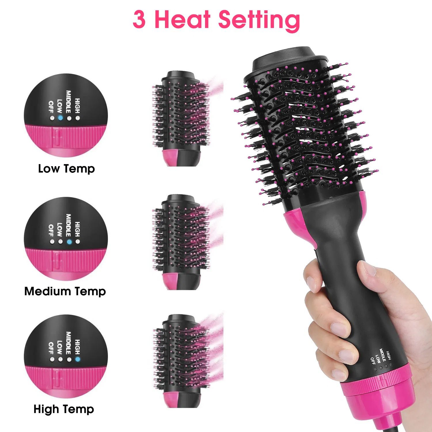 4 In 1 Hot Hair Brush Hair Dryer Volumizer Brush Dryer Comb For Straightening Curling Drying - Image 5