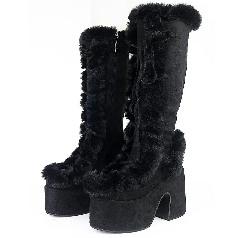 Platform High Heel Women's Mid Tube Boots - Image 5