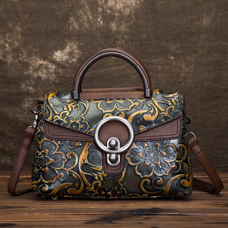 Cowhide Retro Clan Style Female Bag - Image 5