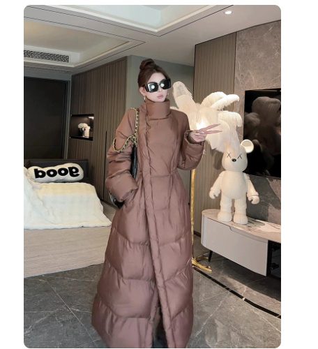 Retro Elegant Lapel Long Lace Up Down Cotton-padded Jacket - Image 7