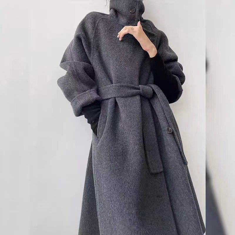 Loose-fitting Double-faced Cashmere Coat, Extra-thick Wool Overcoat - Image 2